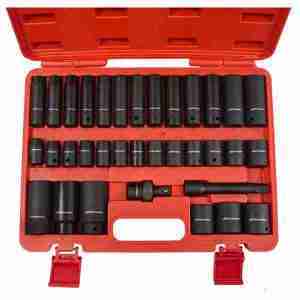 34 Piece 1/2" Impact Socket Set(JEFISOC12-04) 34 Piece 1/2" Impact Socket Set(JEFISOC12-04)