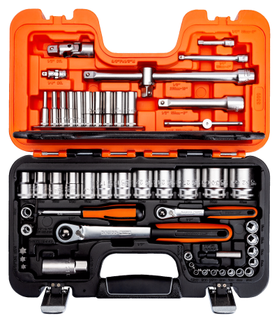 1/4" and 1/2" Square Drive Socket Set with Metric Bi-Hex Profile and Slim Head Ratchet (S560) 1/4" and 1/2" Square Drive Socket Set with Metric Bi-Hex Profile and Slim Head Ratchet (S560)