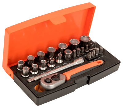 1/4" Square Drive Socket Set with Metric Hex Profile and Screwdriver Bits/Bit Holder (SL25) 1/4" Square Drive Socket Set with Metric Hex Profile and Screwdriver Bits/Bit Holder (SL25)