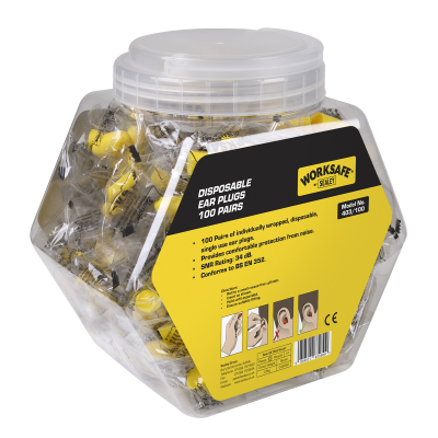 Worksafe Disposable Ear Plugs - 100 Pairs Worksafe Disposable Ear Plugs - 100 Pairs