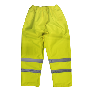 Worksafe Hi-Vis Yellow Waterproof Trousers - Large Worksafe Hi-Vis Yellow Waterproof Trousers - Large