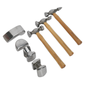 Drop-Forged Panel Beating Set with Hickory Shafts 7pc Drop-Forged Panel Beating Set with Hickory Shafts 7pc