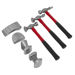 Drop-Forged Panel Beating Set with Fibreglass Shafts 7pc Drop-Forged Panel Beating Set with Fibreglass Shafts 7pc