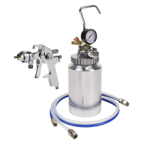 HVLP Pressure Pot System with Spray Gun & Hoses 1.7mm Set-Up HVLP Pressure Pot System with Spray Gun & Hoses 1.7mm Set-Up