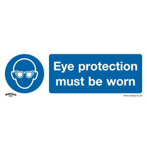 Worksafe Eye Protection Must Be Worn Safety Sign - Rigid Plastic Worksafe Eye Protection Must Be Worn Safety Sign - Rigid Plastic