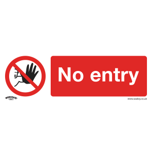 Worksafe No Entry Safety Sign, Self-Adhesive Vinyl - Pack of 10 Worksafe No Entry Safety Sign, Self-Adhesive Vinyl - Pack of 10
