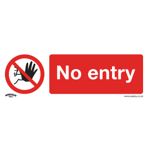 Worksafe No Entry Safety Sign - Self-Adhesive Vinyl Worksafe No Entry Safety Sign - Self-Adhesive Vinyl