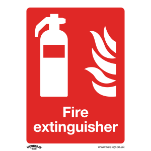 Worksafe Fire Extinguisher Safety Sign, Rigid Plastic - Pack of 10 Worksafe Fire Extinguisher Safety Sign, Rigid Plastic - Pack of 10