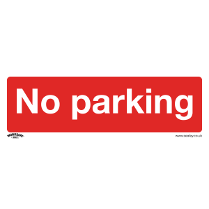 Worksafe No Parking Safety Sign, Self-Adhesive Vinyl - Pack of 10 Worksafe No Parking Safety Sign, Self-Adhesive Vinyl - Pack of 10