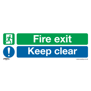 Worksafe Fire Exit Keep Clear Safety Sign - Self-Adhesive Vinyl Worksafe Fire Exit Keep Clear Safety Sign - Self-Adhesive Vinyl