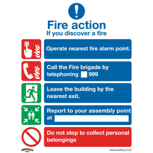 Worksafe Fire Action Without Lift Safety Sign, Rigid Plastic - Pack of 10 Worksafe Fire Action Without Lift Safety Sign, Rigid Plastic - Pack of 10