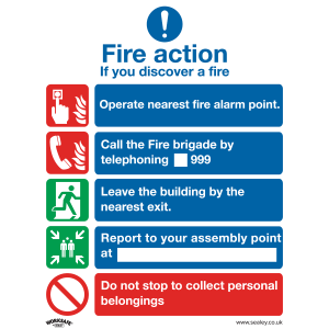 Worksafe Fire Action Without Lift Safety Sign, Self-Adhesive Vinyl - Pack of 10 Worksafe Fire Action Without Lift Safety Sign, Self-Adhesive Vinyl - Pack of 10