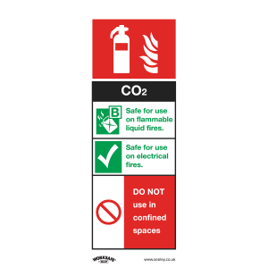 Worksafe CO2 Fire Extinguisher Safety Sign - Rigid Plastic Worksafe CO2 Fire Extinguisher Safety Sign - Rigid Plastic