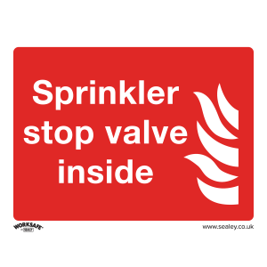 Worksafe Sprinkler Stop Valve Safety Sign - Rigid Plastic Worksafe Sprinkler Stop Valve Safety Sign - Rigid Plastic