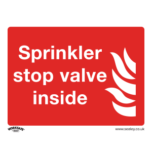 Worksafe Sprinkler Stop Valve Safety Sign, Self-Adhesive Vinyl - Pack of 10 Worksafe Sprinkler Stop Valve Safety Sign, Self-Adhesive Vinyl - Pack of 10