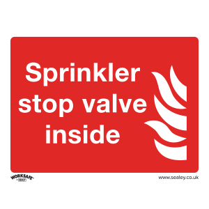 Worksafe Sprinkler Stop Valve Safety Sign - Self-Adhesive Vinyl Worksafe Sprinkler Stop Valve Safety Sign - Self-Adhesive Vinyl
