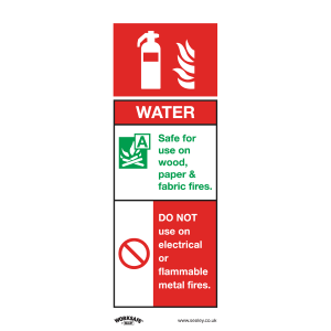 Worksafe Water Fire Extinguisher Safety Sign, Rigid Plastic - Pack of 10 Worksafe Water Fire Extinguisher Safety Sign, Rigid Plastic - Pack of 10