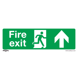 Worksafe Fire Exit (Up) Safety Sign, Rigid Plastic - Pack of 10 Worksafe Fire Exit (Up) Safety Sign, Rigid Plastic - Pack of 10