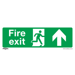 Worksafe Fire Exit (Up) Safety Sign - Rigid Plastic Worksafe Fire Exit (Up) Safety Sign - Rigid Plastic
