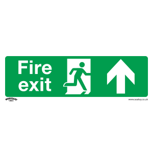 Worksafe Fire Exit (Up) Safety Sign, Self-Adhesive Vinyl - Pack of 10 Worksafe Fire Exit (Up) Safety Sign, Self-Adhesive Vinyl - Pack of 10