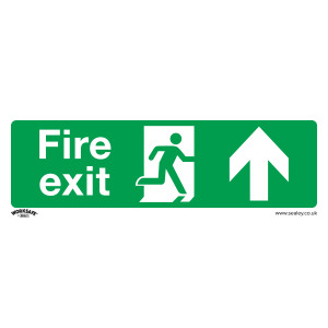 Worksafe Fire Exit (Up) Safety Sign - Self-Adhesive Vinyl Worksafe Fire Exit (Up) Safety Sign - Self-Adhesive Vinyl