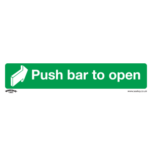 Worksafe Push Bar To Open Safety Sign, Self-Adhesive Vinyl - Pack of 10 Worksafe Push Bar To Open Safety Sign, Self-Adhesive Vinyl - Pack of 10
