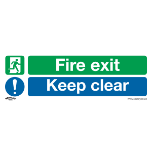 Worksafe Fire Exit Keep Clear (Large) Safety Sign - Rigid Plastic Worksafe Fire Exit Keep Clear (Large) Safety Sign - Rigid Plastic