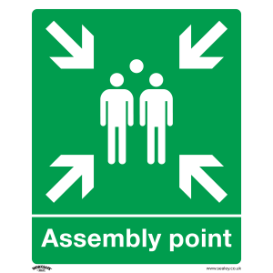 Worksafe Assembly Point Safety Sign - Rigid Plastic Worksafe Assembly Point Safety Sign - Rigid Plastic