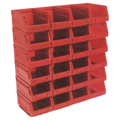 Plastic Storage Bin 105 x 165 x 85mm, Red - Pack of 24 Plastic Storage Bin 105 x 165 x 85mm, Red - Pack of 24