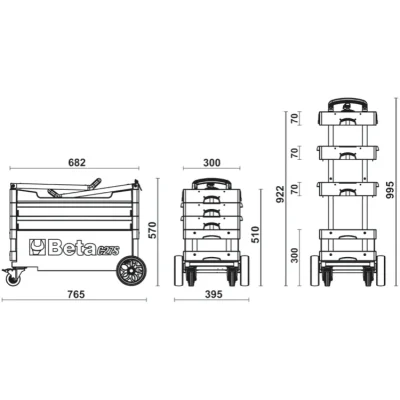 Folding tool trolley for outdoor jobs (C27S)